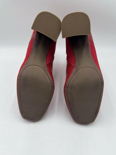 Sugar Element Red Lizard Patchwork Block Heel Ankle Boots Womens 8 Sugar