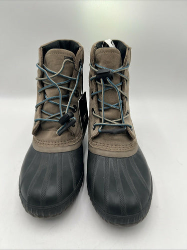 NWOB Sorel Big Girl Cheyanne II Beige Black Lace Up Ankle Duck Boot Size 6