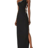 BCBGMAXAZRIA Women's One-Shoulder Sequin Band Gown Dress, Black, 2 BCBGMAXAZRIA