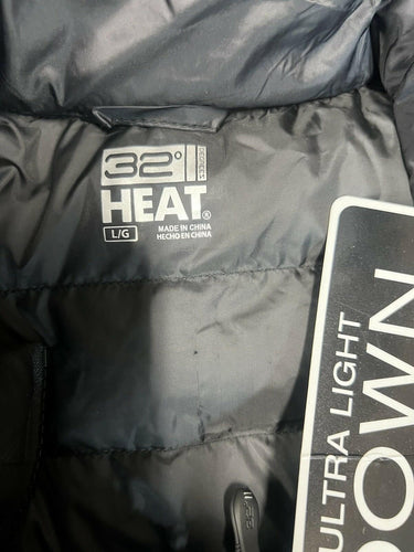 32 Degrees Heat Ultra Light Down Puffer Vest Womens Black Size L NWT