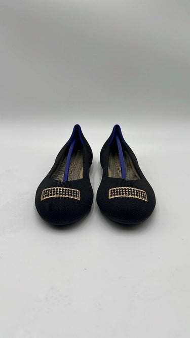 Rothy’s The Flat Limited Edition In Black Gold Toe Embroidery Size 5 Rothy’s