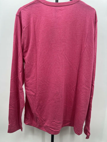 Abound Men's Henley Shirt Long Sleeve Pink Cotton Blend XL Abound