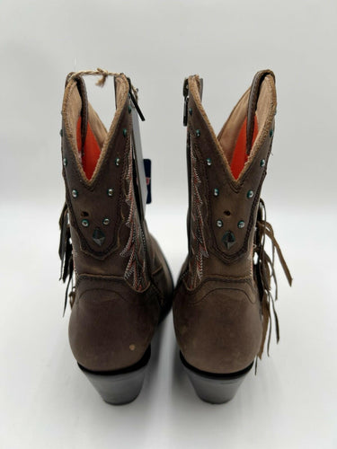 Durango Crush Women's Roasted Pecan Fringed Western Boots Size 7.5M Durango