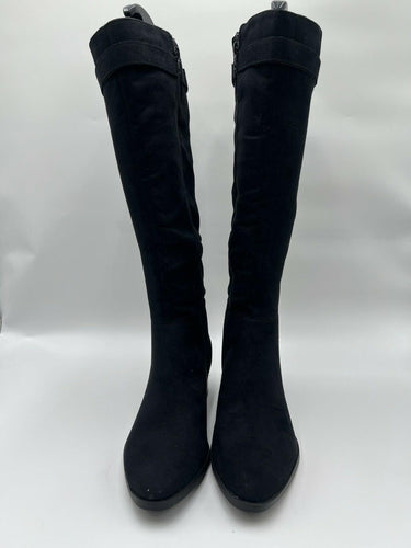 LifeStride Daring Black Faux Suede Double Ring Boots Womens Size 9.5 W