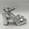 Women's Mix No. 6 Sundra Block Heels Sandals Silver Size 7.5M Mix No. 6