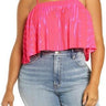 BP. Plissé Crop Camisole in Pink Knockout Size 1X BP.