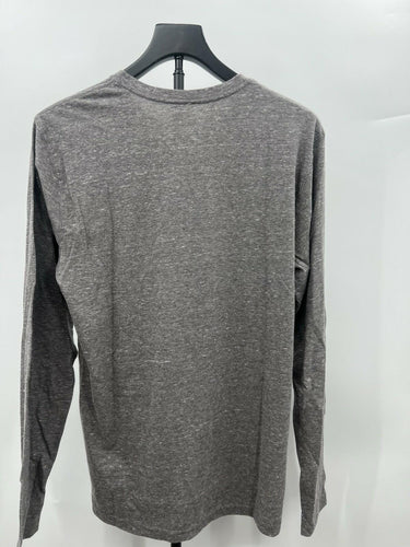 Abound Gray Heather Henley Long Sleeve Button Tee Mens - Size S
