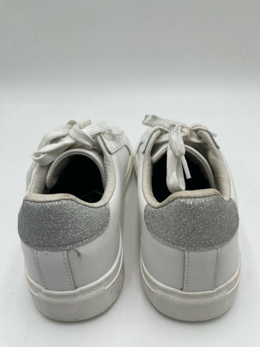Roberto Cavalli Sport Leather & Silver Glitter Sneakers Size 6
