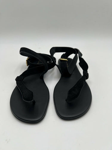 Christian Dior "Dior Up" flat thong sandals Black Leather / Suede Size 37 Dior