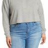 BP. Long Sleeve Crop Henley in Grey Heather Size 3X BP.