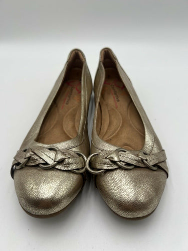 Comfortiva Gold Metallic Ballet Flats Braided Size 9M