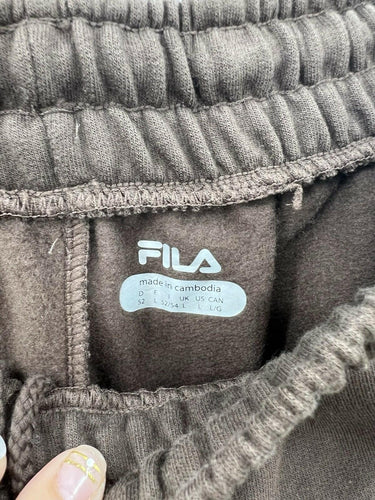 FILA Cargo Sweatpants Brown Organic Recycled Fleece Joggers Zip Pocket - Size L