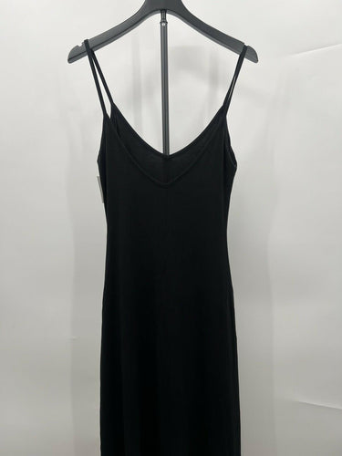Abound Womens Black Slip Dress V-Neck Double Spaghetti Strap Maxi NWT XS