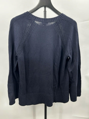 Talbots Navy Crewneck Woman’s Sweater Holiday Dog Size Petite (P)