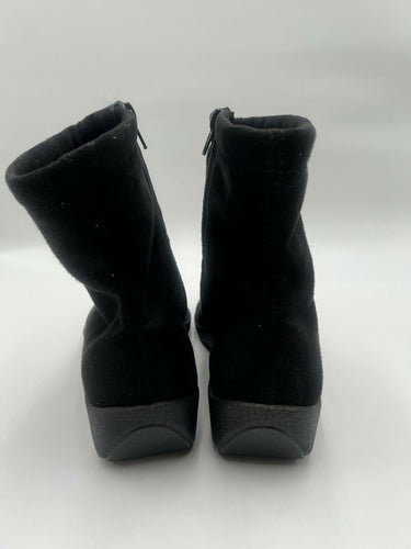 Arcopedico Black Stretch Faux Suede Ankle Zip Boots Comfort Size  11