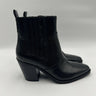 Mix No. 6 EVYLIN Black Embossed Synthetic Square Toe Side Zip Ankle Boots, 8 Mix No. 6