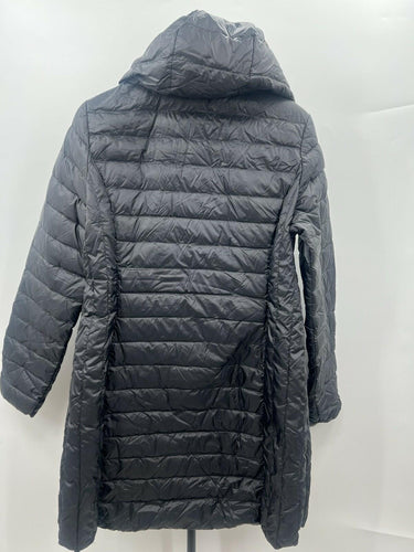 32 Degrees Heat Jacket Womens Black Packable Long Hooded Puffer Lightweight L 32 Degrees