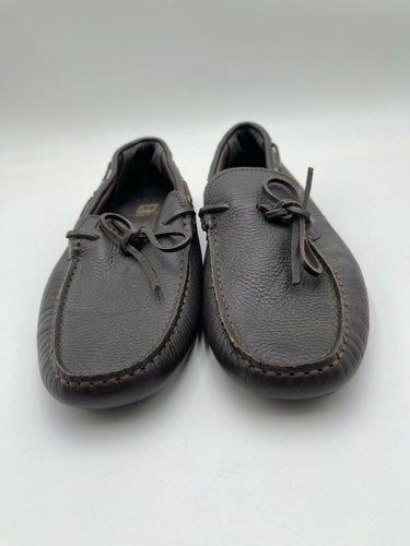 Bruno Magli TINO black leather moccasin boat shoes Size 10M Bruno Magli