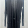 Lauren Ralph Lauren Duster Cardigan Long Black Ribbed Open Front Pockets S Lauren