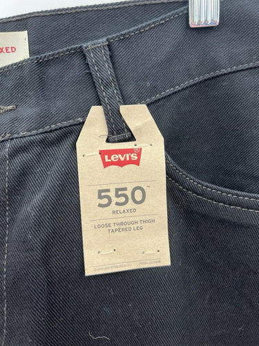 Levi's 550 Relaxed Fit Loose Thru Thigh Tapered Leg Jeans Black NWT - Size 33x28