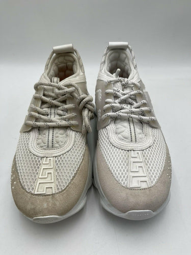 Men’s Versace Chain Reaction sneakers in white mesh and suede Size 41 Versace