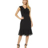 Sam Edelman Women's Sleeveless Pleat Neckline Dress, Black, 12 Sam Edelman
