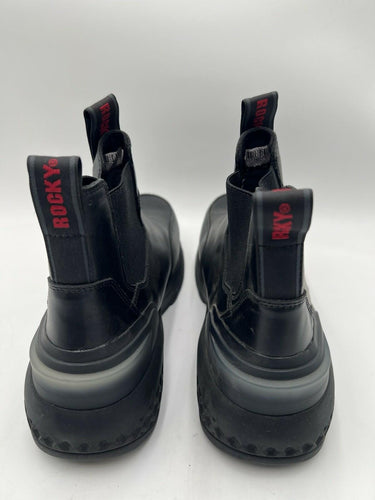 Men’s Rocky Code Red Station Slip-On Boots Black Leather Size 13M