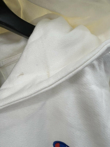 NWD Champion Reverse Weave Hoodie Womens White Cropped Cinch Bottom Large Champion