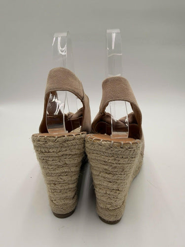 Joie Blush Pink Suede Knot Espadrille Wedge Slingback Jute Wedge Heels 8