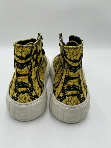 Men’s Versace Canvas High 'Barocco Print  Black Gold' sneakers Size 43 Versace