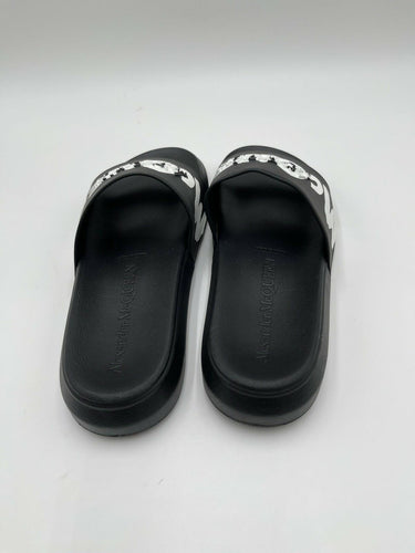 Alexander McQueen Graffiti Logo black rubber pool slide Size 41 Alexander Mcqueen