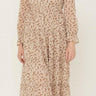 NWD Wild Moss Women's Floral Print Long Sleeve Midi Dress, Sand Size S Wild Moss
