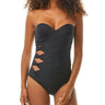 Carmen Marc Valvo Women's Twist Bandeau Underwire One Piece Swimsuit Black 14 Carmen Marc Valvo