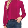 CeCe Pintucked Smocked Cuff Chiffon Top in Plumeria, Size X-Small CeCe