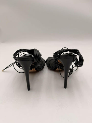 Alexandre Birman Ginny 100mm strappy leather sandals in black Leather Size 37.5