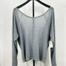 Wst Cst Fabletics Woman’s heather gray pullover draped, twist-back design Size L Wst Cst
