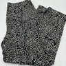 Ann Taylor LOFT Petites Pants Womens Black White Tribal Leaf Print Wide Leg 8P Ann Taylor