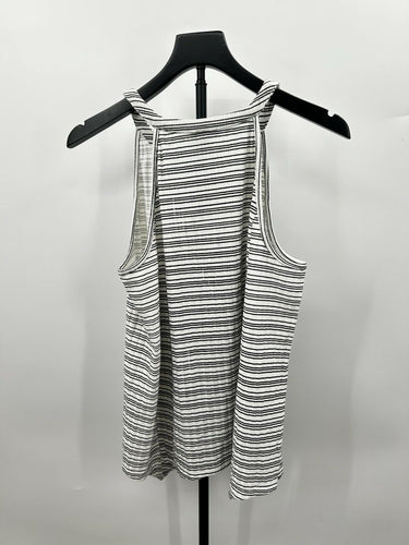 Vince Camuto Woman’s Black/white Stripped Top Rib Knit Size L Vince Camuto