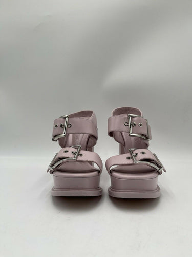 Alexander McQueen 120mm leather platform mules in light pink Size 36 Alexander McQueen