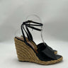 Saint Laurent Paloma 95 leather espadrille wedge sandals in black Size 37.5 Saint Laurent