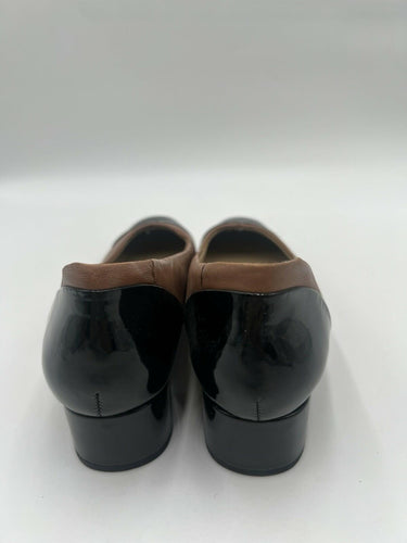 Trotters T2053 Brown Leather Block Heel Pumps Size 9