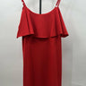 Bobeau Dress Womens Red Ruffle Overlay Spaghetti Strap Cocktail Party Midi XL Bobeau