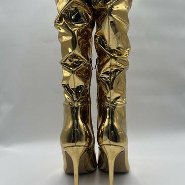 INC Women’s IYONNA Tall Over-The-Knee Boots Gold Size 8.5M INC International Concepts