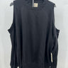 Electric & Rose Black Cold Shoulder Sweatshirt Cutout Sweater S Black