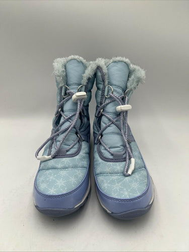 DISNEY X SOREL YOUTH WHITNEY SHORT LACE FROZEN ELSA BOOTS FROSTED PURPLE Size 5