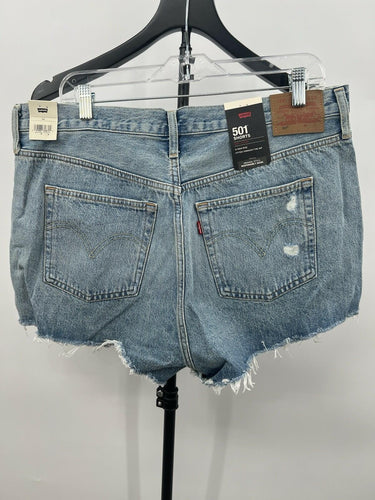 Levis 501 Shorts Womens High Rise Distressed Ripped Cutoff Denim Shorts NWT W34 Levi's