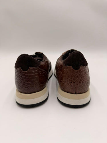 Giuseppe Zanotti 'Braky' Men sneakers brown crocodile-embossed leather Size 40