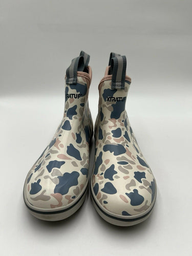Xtratuf Ankle Deck Boot Ivory Duck Camo Waterproof Size 7