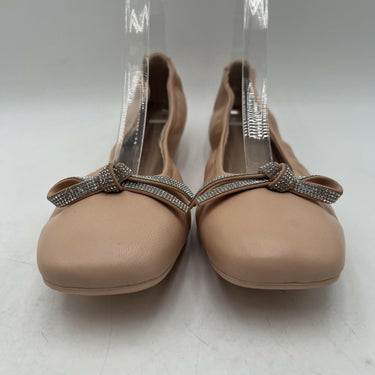 Stuart Weitzman SW Bow Ballet Flat in Beige Leather Size 9.5B Stuart Weitzman