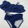 Janie and Jack Girls Bikini Set Navy Ruffle One Shoulder Ring 5 Janie and Jack